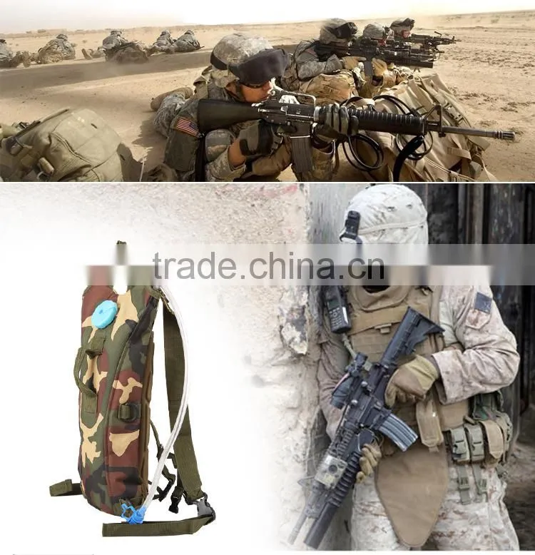 Camouflage sport riding bicycle cycling water hydration backpack with bladder bag