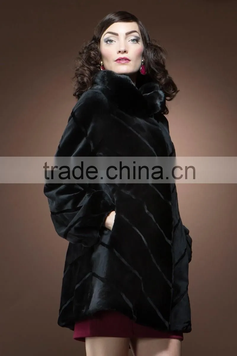 mk14211 hot selling real rex rabbit fur coat