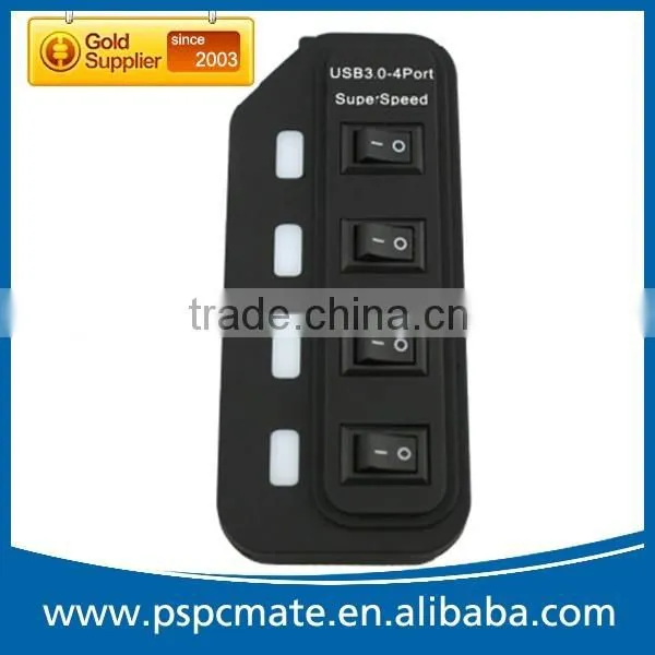 Computer Super Speed 4 Port USB 3.0 Hub with Power Cable USB Type A to Micro 3.0 B Cable