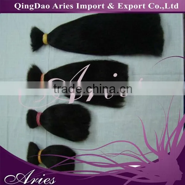 best quality natural black color soft silky virgin remy bulk hair,virgin remy hair, remy human hair