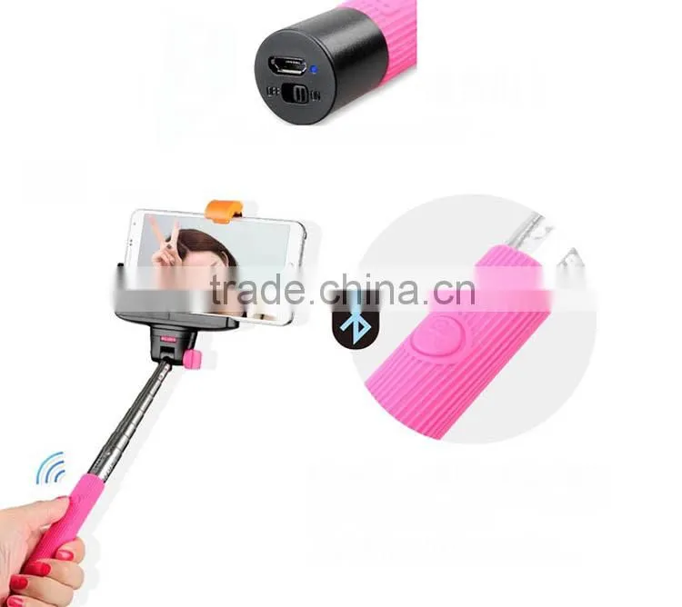Wireless bluetooth selfie shutter stick with rechargeable,extendable selfie stick monopod for smartphone