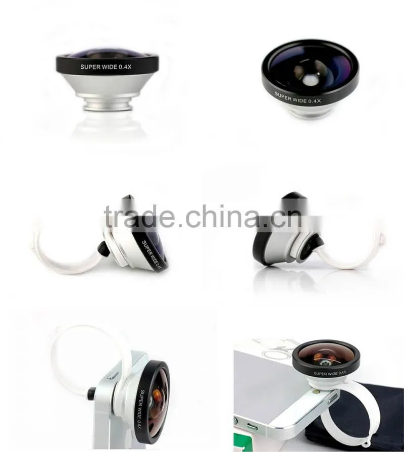2015 New mobile phone fisheye, Universal Clip 0.4X Super Wide Angle Mobile Phone Lens for iPhone 6 Samsung HTC