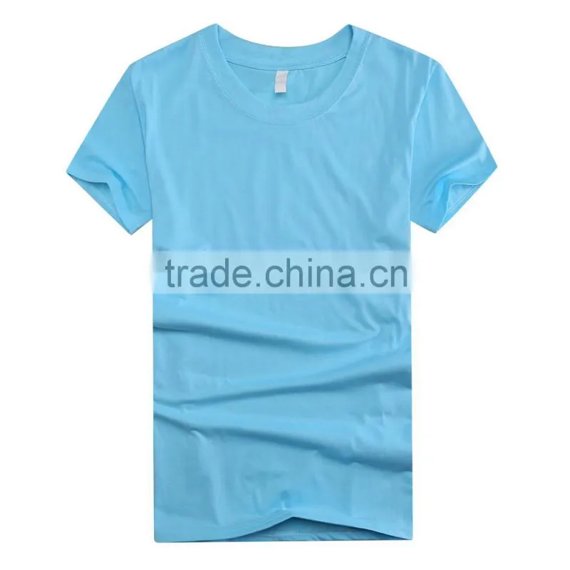 2016 Guangzhou LuoQi 160g polyester cotton o-neck short sleeve print cheap promotion custom blank t shirt