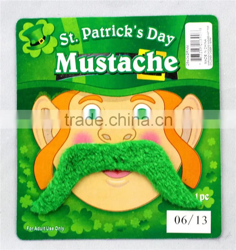 Green fancy dress St. Patrick's Day mustache