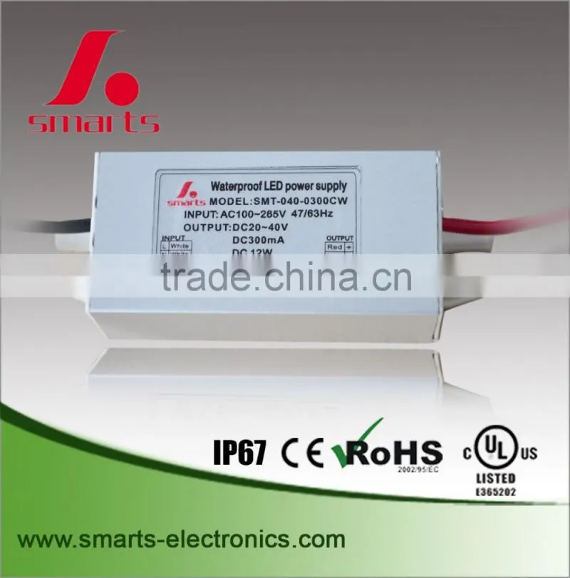 CE UL listed 300ma 9w switching power supply