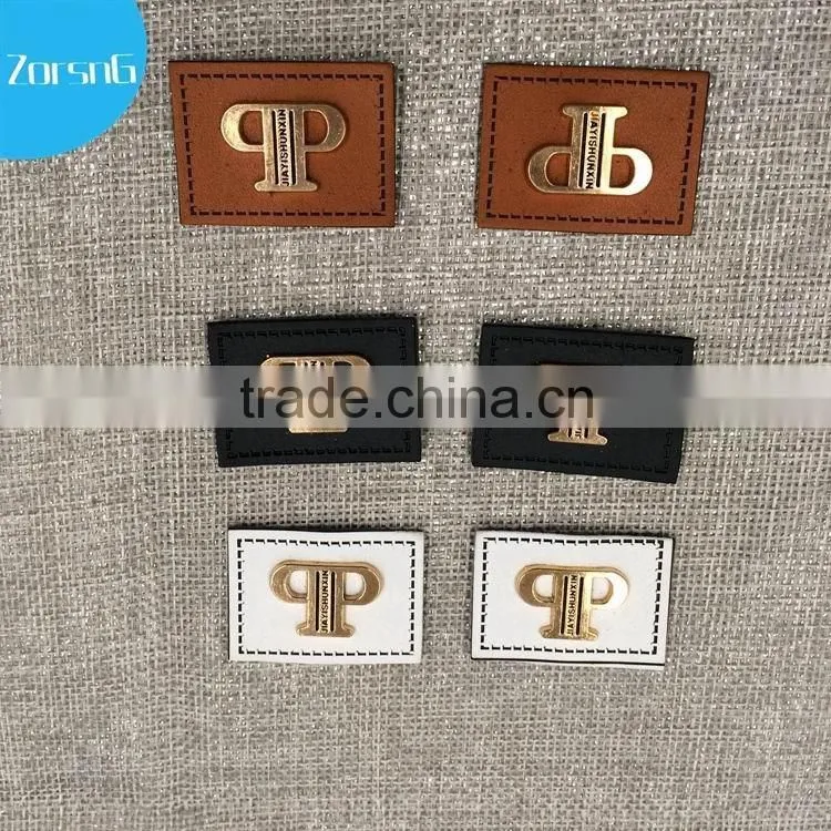 custom engraved logo jeans leather label