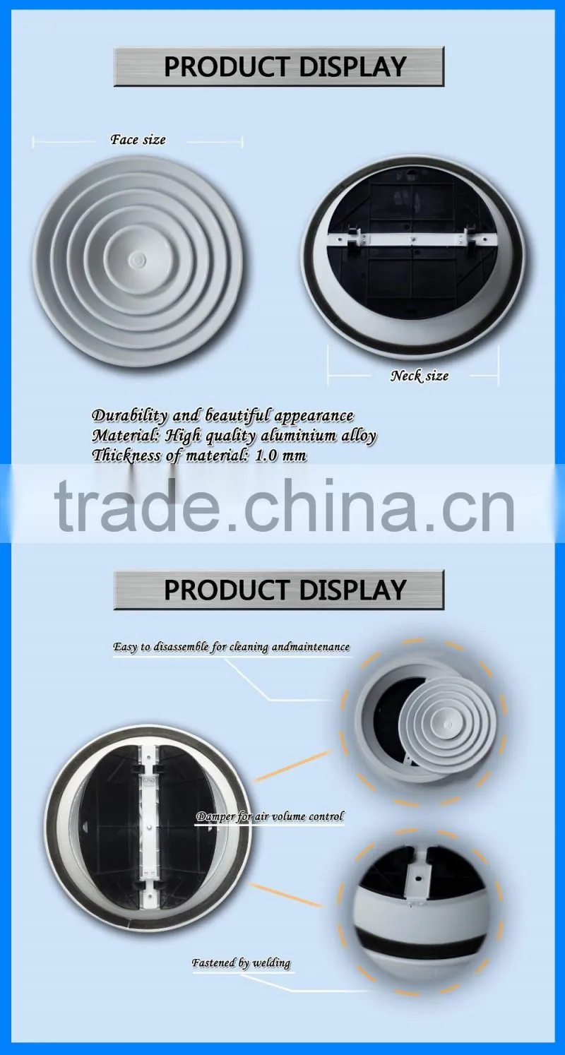 Aluminum Alloy Round Air Vents Diffuser