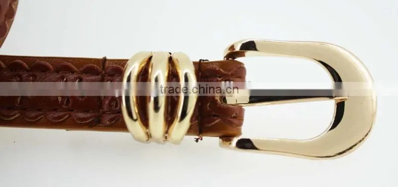 Women's casual belt with Brown PU leather in Yiwu factory waist belt for lady
