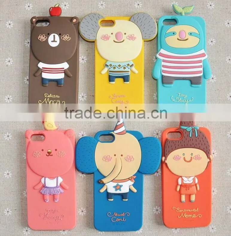 romane mobile phone case ,romane Silicone 3d Cartoon animal forest series cell phone case