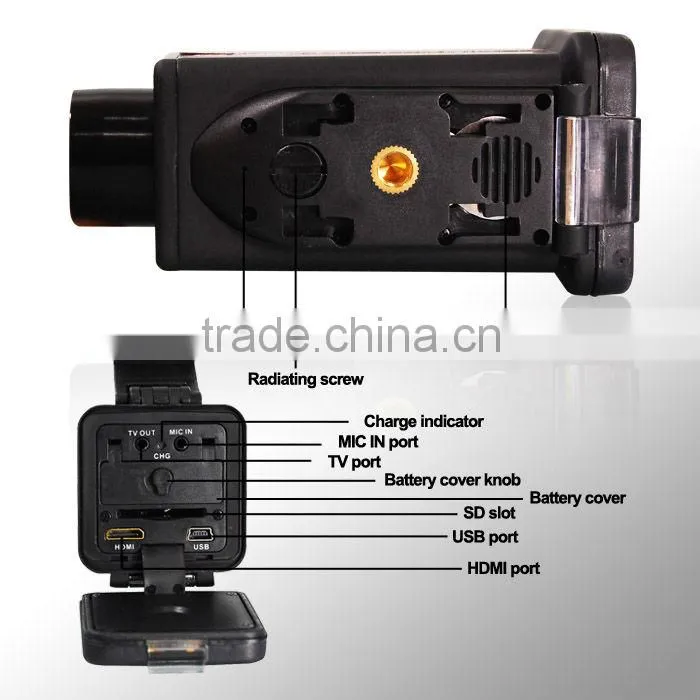 waterproof 20 Meters sport camera 1.5 inch TFT Screen high resolution car dvr camera