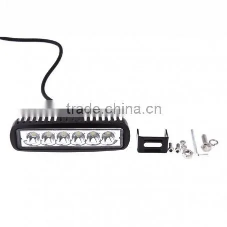 6.3 inch 18W LED Work Light 12v 1200LM 6-LED White Light Square Spotlight-Black led work lamp