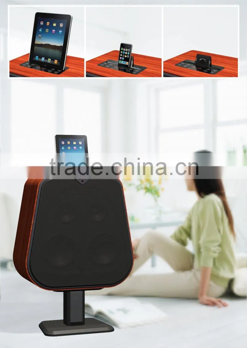 cheap Wooden Base Stand bluetooth speaker 2.1 to home theatre system bluetooth portable magnetic speakers