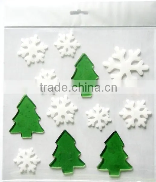 Christmas removable jelly window sticker