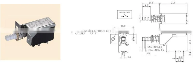 Power push button switch