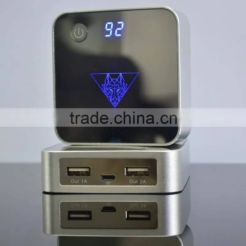 High end promotion gift powerbank usb charger with 40 pages auto sliding LED advertising poster, custom logo available