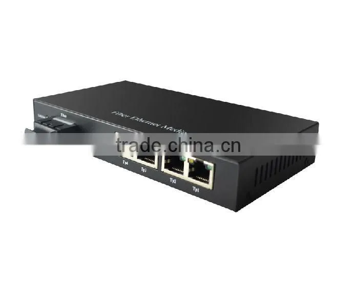 1 Fiber to 4 UTP Unmanaged RJ45 10/100/1000Mbps Fiber Switch Megabit Ethernet Fiber Switch