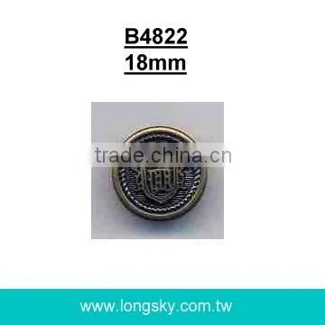 (#B3189) Royalty theme pattern antique brass plated button with shank back