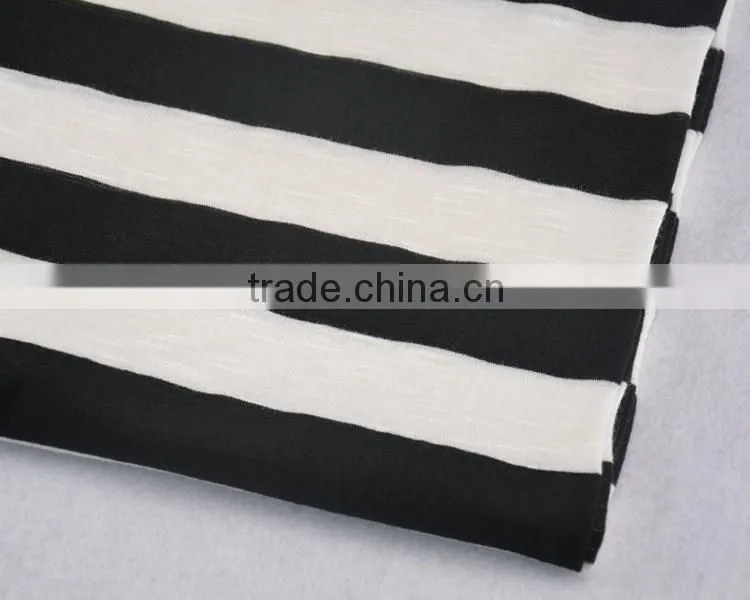 Jiufan Textile Yarn Dyed Cotton Slub Single jersey Knitted Fabric