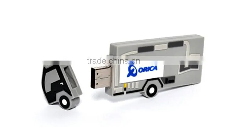 promotional gift cartoon car PVC custom usb flash drive
