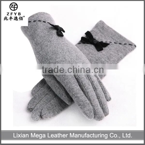 China Wholesale Custom Black Wool Gloves