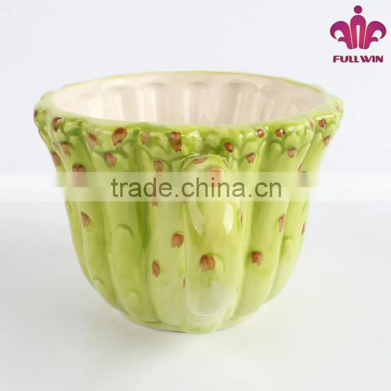 Logo printed ceramic mug with bamboo design