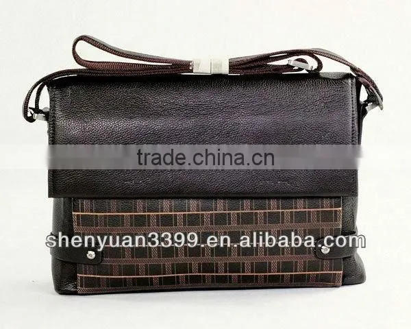 2016 new design briefcase retro style shoulder bag men's genuine leather bag