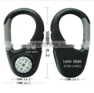 Plastic Carabiner with Compass