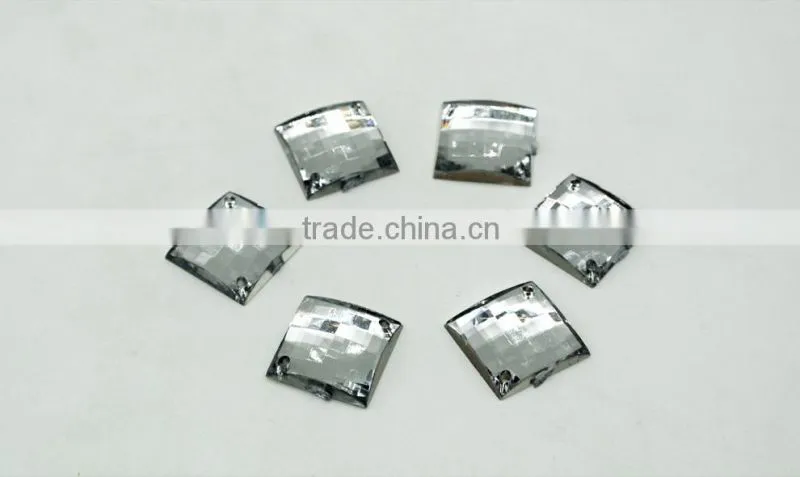 KC2 square 12*12 14*14 flat back sew on acrylic rhinestones for fashion decoration, craft making, garment bags accessories