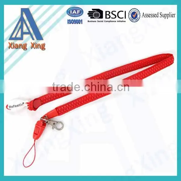 Customized logo cheap plastic diy promotional zipper lanyard