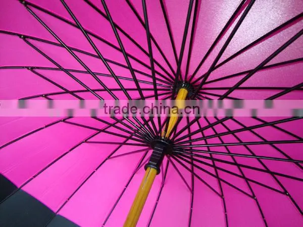 Japanese Umbrella 24 Ribs with Wood Shaft and Handle
