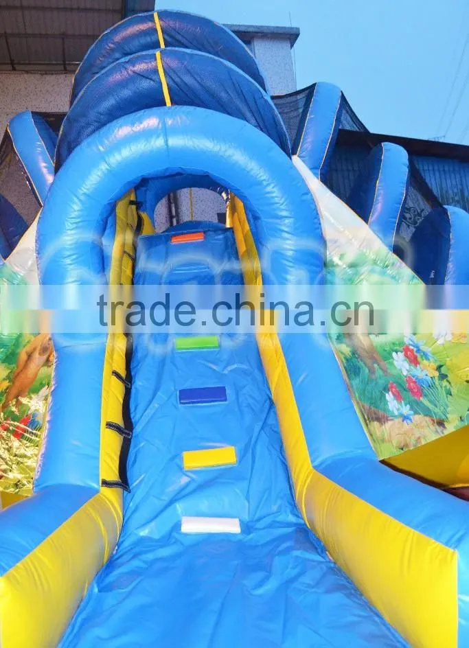 amazing four directions inflatable dry slide