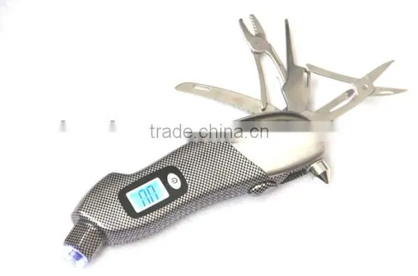 2015 Newly Multifunction 150PSI digital tire pressure gauge with Blue LED back light