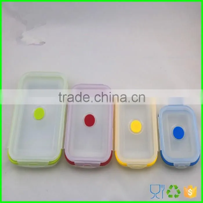 4 Pack (350ML , 540ML , 800ML , 1200ML)Fashionable & Stackable Food Storage Containers, silicone collapsible lunch box