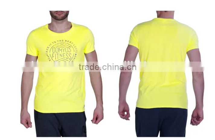 Mens Spring Summer Short Sleeve Running Shirt Lime