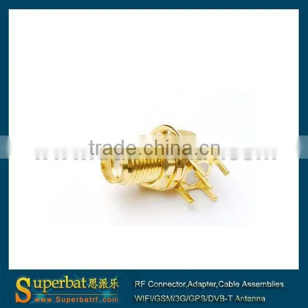 sma pcb mount jack RF conector RA SMA thru hole jack bulkhead right angle PCB Mount short version