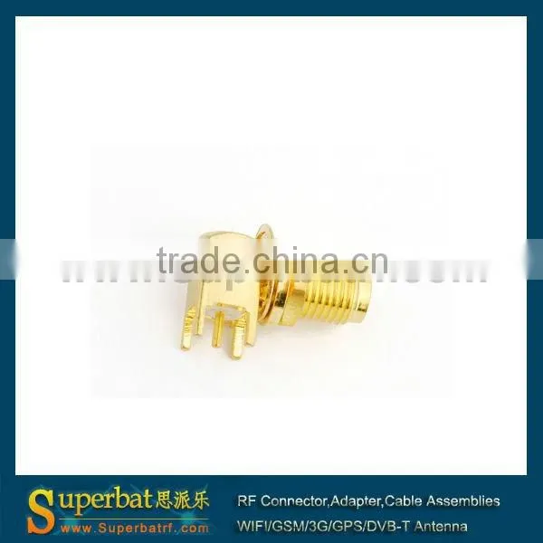 sma pcb mount jack RF conector RA SMA thru hole jack bulkhead right angle PCB Mount short version