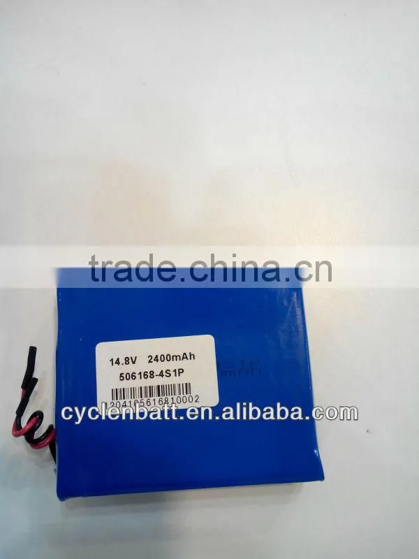 14.8v lipo battery for car motor 14.8v 2400mah li polymer battery 506168