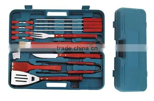 18pcs BBQ tool wih wood handle
