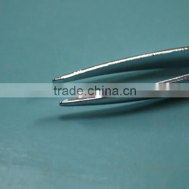MJ-107 8.9cm carbon steel mirror finished pointed tip metal eyebrow tweezer