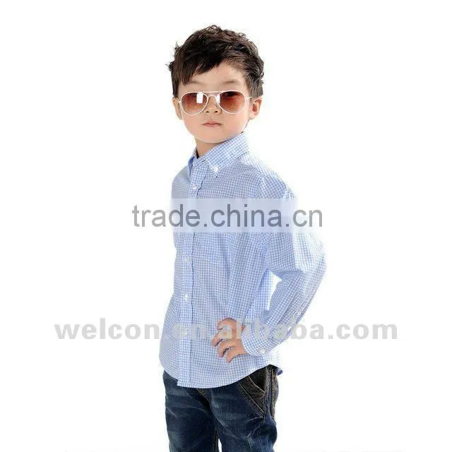 long sleeve new fashion design brand children shirt 100% cotton children clothing for boy
