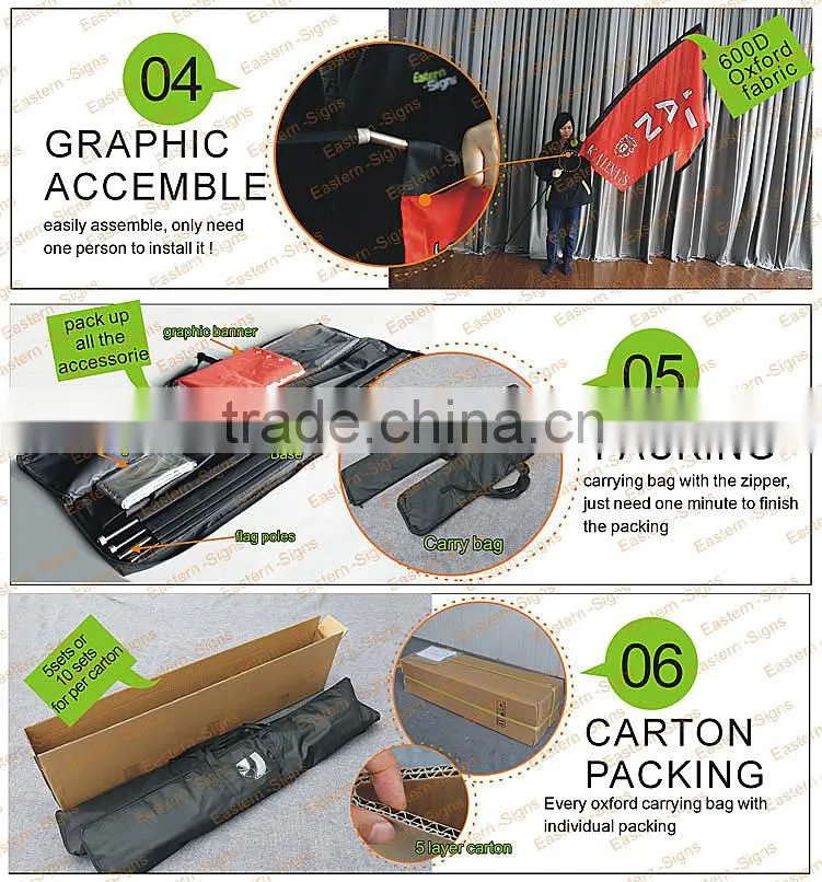 Quick Install Aluminium poles Feather Banners In China