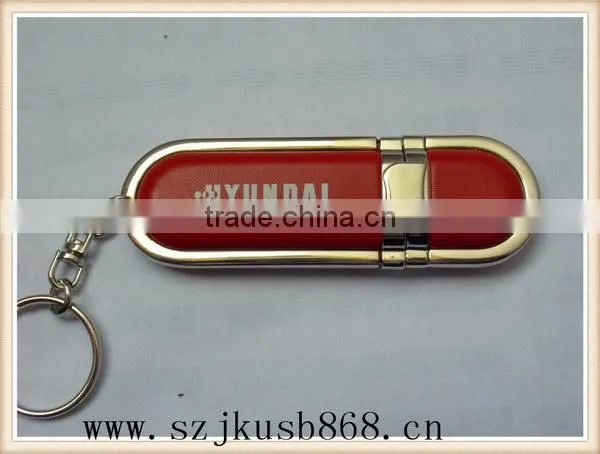 Most popular good quality oem usb sticks leather usb flash key