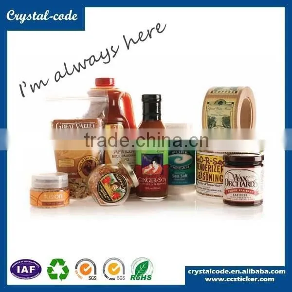 High quality printing self adhesive cold food packing label,degradable food packing label
