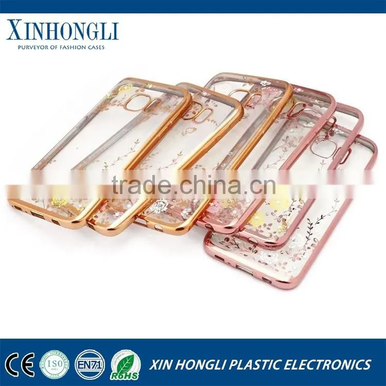 custom Electroplate Soft tpu pc case for samsung galaxy s7 s7edge ,electroplating tpu case