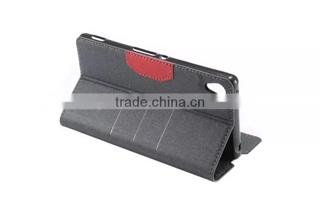 Matt Stand PU Leather Wallet Case Cover For Sony Xperia Z4