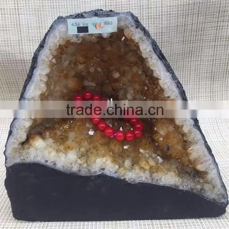 Natural Crystal Citrine Geode For Sale Medium Home Decoration