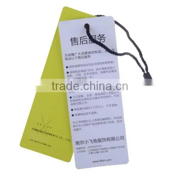 Customized High Quality White Cardboard Printed Tags
