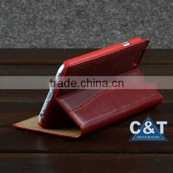 C&T Luxury pu leather wallet flip cover case for coolpad note3