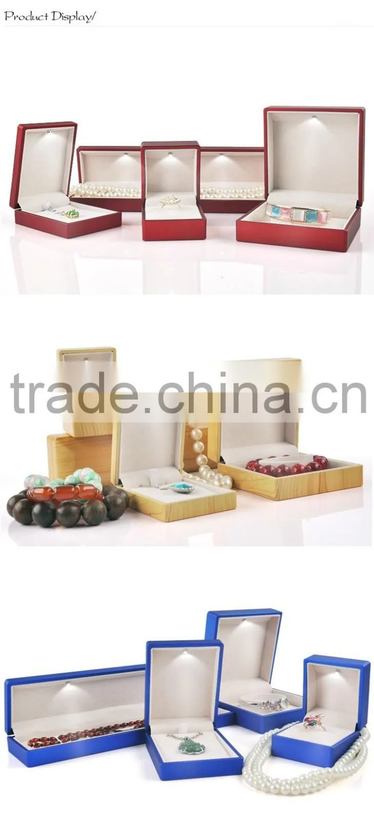 Exquisite colorful plastic ring box jewelry with led light