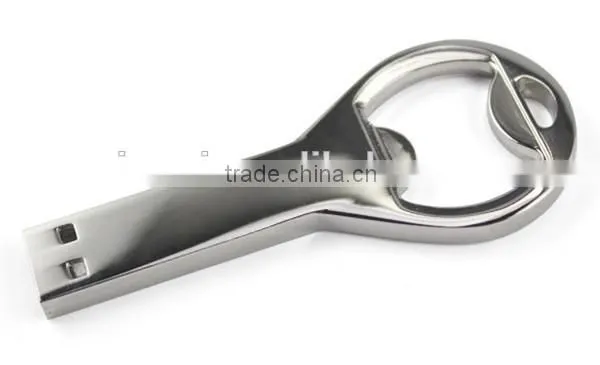 Metal key shape usb with bottle opener